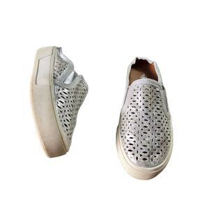 Volatile Girls metallic silver leather shoes 11